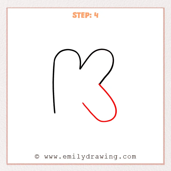 how to draw a bubble letter k - Step 4